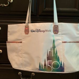 Disney White Tote Bag with Multicolor Castle Design